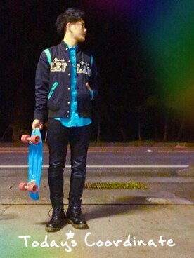 「スケートスタイル」｜「アイテム（その他）」を使った、たいせい。さん（メンズ・173cm）の秋コーディネート