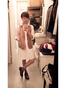 「Dr. Martens（ドクターマーチン）のDr.Martens (ドクターマーチン)/1461 3EYE GIBSON SHOES（その他シューズ）」を使った、VivianLeeさん（レディース・165cm）の夏コーディネート