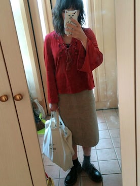 「SpRay PREMIUM（スプレイプレミアム）のアイテム（Tシャツ/カットソー）」を使った、ayakaさん（レディース・159cm）の秋コーディネート