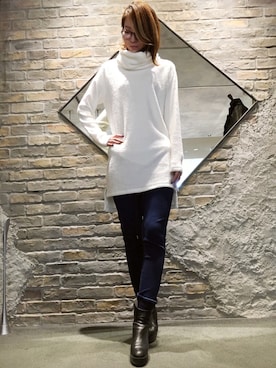「NO ID.」｜山本さん（レディース・173cm）の秋コーディネート