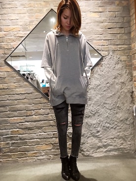 「NO ID.」｜山本さん（レディース・173cm）の秋コーディネート