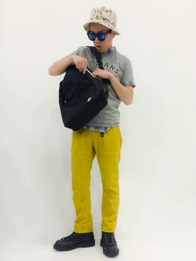 「FREE'S MART（フリーズマート）のアイテム（帽子）」を使った、マツダ ケンさん（メンズ・174cm）の春コーディネート