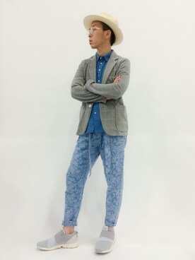 「And A（アンドエー）のアイテム（帽子）」を使った、マツダ ケンさん（メンズ・174cm）の春コーディネート