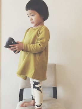 「Mini Rodini（ミニロディーニ）のアイテム（レッグウェア）」を使った、_h.n.さん（キッズ・90cm）の秋コーディネート