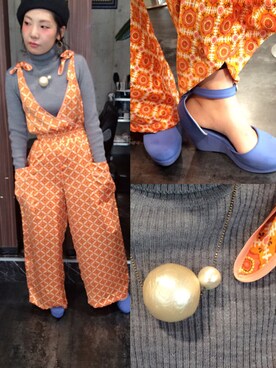 「HERE'S（HERE'S）のアイテム（シューズ）」を使った、みーさんさん（レディース・155cm）の秋コーディネート