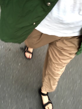 「アイテム（ナイロンジャケット、グリーン系）」を使った、きっどマンさん（メンズ・175cm）の夏コーディネート