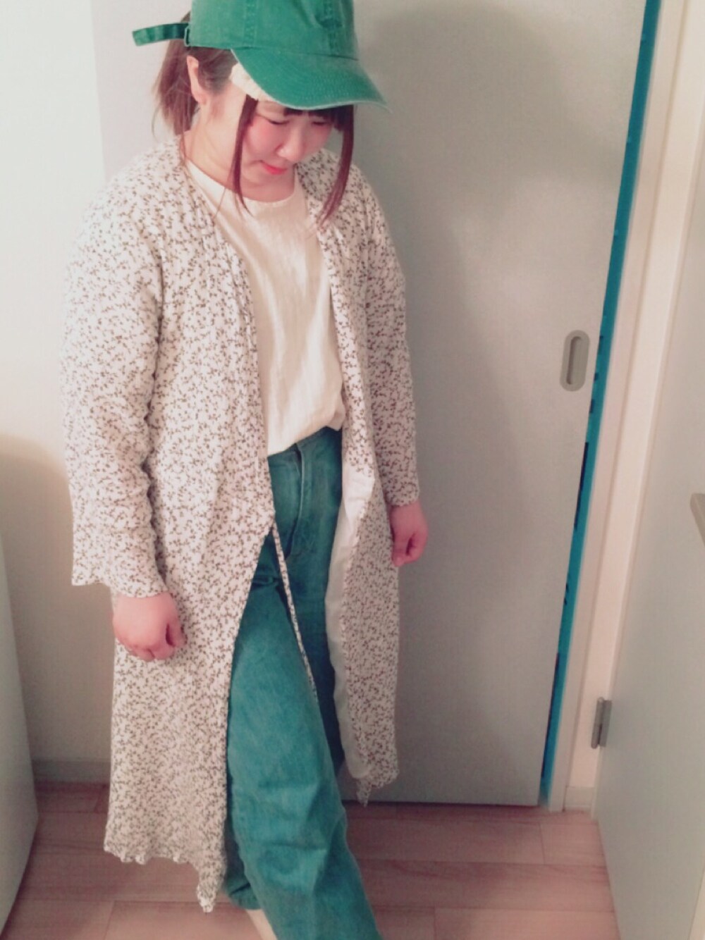 「Kastaneのアイテム（ワンピース/ドレス、ブラウン系）」を使った、和葉さん（レディース・152cm）の春コーディネートの1枚目の写真