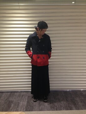 「L.H.P（エルエイチピー）のアイテム（ピーコート）」を使った、KAWAKITA SHOICHIさん（175cm）の秋コーディネート