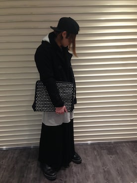 「L.H.P（エルエイチピー）のアイテム（ピーコート）」を使った、KAWAKITA SHOICHIさん（175cm）の秋コーディネート