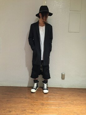 「L.H.P（エルエイチピー）のアイテム（チェスターコート）」を使った、KAWAKITA SHOICHIさん（メンズ・175cm）の秋コーディネート