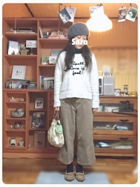 「TREASURE TOPKAPI（トレジャートプカピ）のアイテム」を使った、saraさん（レディース・151cm）の冬コーディネート