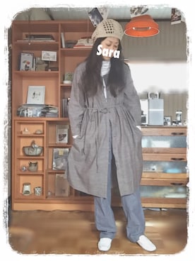 「タートルネックカットソー」｜「アイテム（ワンピース/ドレス）」を使った、saraさん（レディース・151cm）の春コーディネート