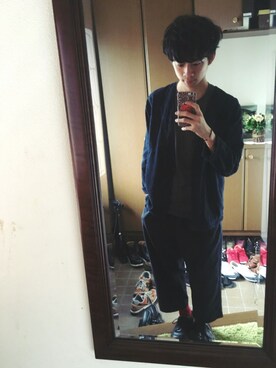 「マーチン」｜「アイテム（ノーカラージャケット）」を使った、ばさしさん（メンズ・165cm）の秋コーディネート