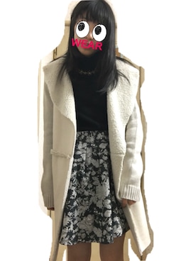 「stradivarius（ストラディバリウス）のアイテム（ムートンコート）」を使った、hanaさん（レディース・160cm）の冬コーディネート