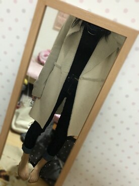 「stradivarius（ストラディバリウス）のアイテム（ムートンコート）」を使った、hanaさん（レディース・160cm）の冬コーディネート