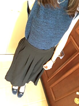 「ペタンコ靴」｜「アイテム（モカシン/デッキシューズ）」を使った、hanaさん（レディース・160cm）の秋コーディネート