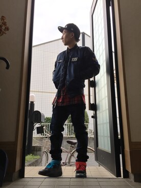 「ＢＢキャップ」｜「アイテム（ブルゾン）」を使った、@24さん（メンズ・167cm）の秋コーディネート