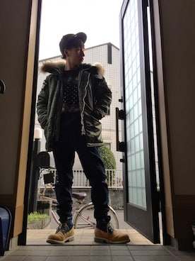 「ＢＢキャップ」｜「アイテム（その他アウター）」を使った、@24さん（メンズ・167cm）の秋コーディネート