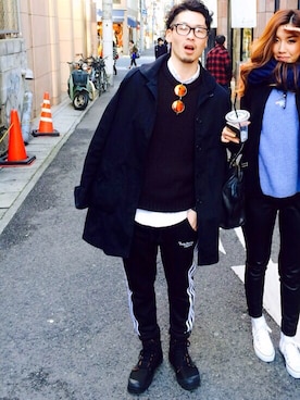 「Alpha Industries（アルファインダストリーズ）のアイテム（ブーツ）」を使った、yukihiro.jpさん（メンズ・172cm）の冬コーディネート