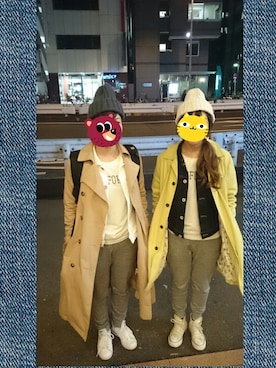 「ehka sopo（エヘカソポ）のアイテム（トレンチコート）」を使った、R.Oさん（レディース・158cm）の冬コーディネート