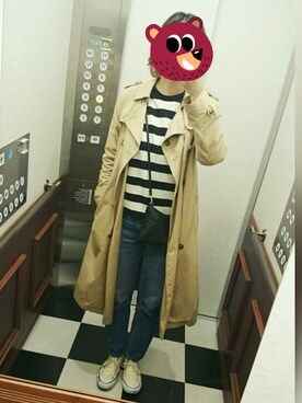 「ehka sopo（エヘカソポ）のアイテム（トレンチコート）」を使った、R.Oさん（レディース・158cm）の秋コーディネート