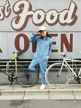 「つなぎ」｜TURNERさん（レディース・161cm）の春コーディネート