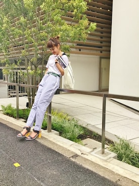 「LACOSTE L!VE（ラコステライブ）のアイテム」を使った、TURNERさん（レディース・161cm）の春コーディネート