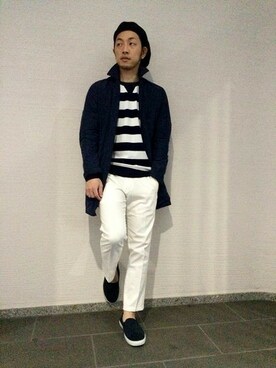 「マリン」｜「アイテム（スウェット）」を使った、なんばシティメンズビギリミテッドさん（メンズ・170cm）の春コーディネート