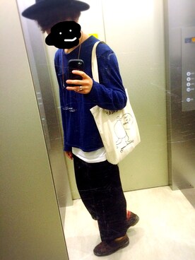 「GLOBAL WORK（グローバルワーク）のフェルトロングブリムハット/705078（ハット）」を使った、たいぺいさん（メンズ・173cm）の春コーディネート