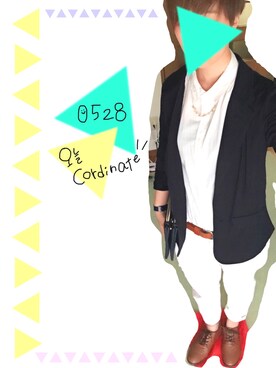 「ikka（イッカ）のアイテム（デニムパンツ、ホワイト系）」を使った、Katto Harunaさん（レディース）の春コーディネート