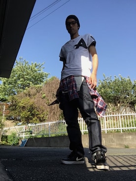 「G-STAR RAW（ジースターロゥ）のアイテム（サロペット/オーバーオール）」を使った、Shinyaさん（メンズ・185cm）の春コーディネート