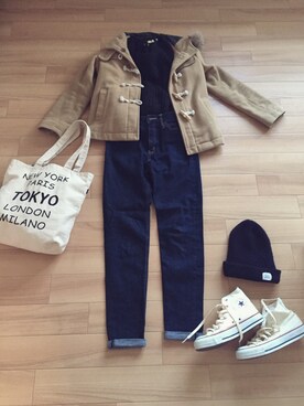 「Heather（ヘザー）のアイテム（ダッフルコート）」を使った、yukororinさん（レディース・150cm）の冬コーディネート