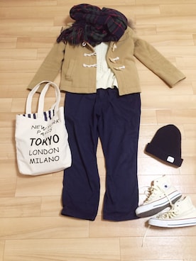 「Heather（ヘザー）のアイテム（ダッフルコート）」を使った、yukororinさん（レディース・150cm）の冬コーディネート