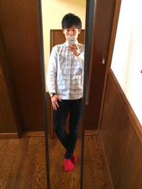 「JOHN LAWRENCE SULLIVAN accessory（ジョンローレンスサリバンアクセサリー）のアイテム」を使った、yu-toさん（メンズ・171cm）の春コーディネート