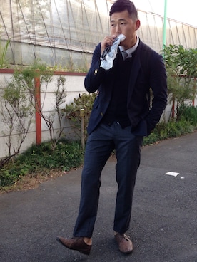 「International Gallery BEAMS（インターナショナルギャラリービームス）のアイテム（テーラードジャケット）」を使った、Yoshiaki Tokoroさん（メンズ・173cm）の秋コーディネート