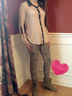 「BIG BUDDHA（ビッグブッタ）のアイテム」を使った、Laurenさん（レディース・155cm）の春コーディネート