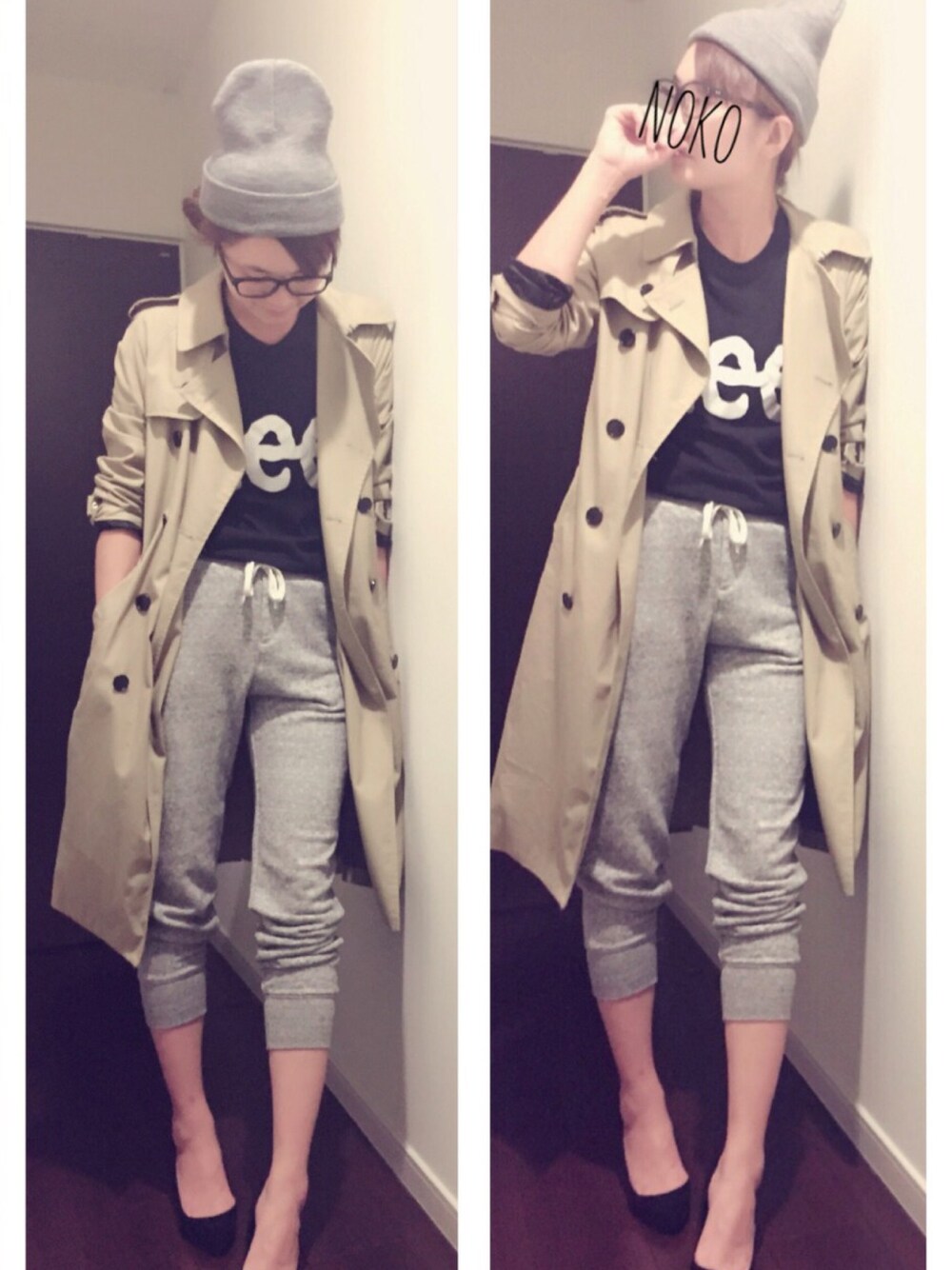 「moussy、UNIQLO」｜「MOUSSYのSTANDERD TRENCH COF（トレンチコート、ベージュ系）」を使った、nokochestさん（レディース・166cm）の秋コーディネートの1枚目の写真