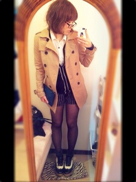 「stradivarius（ストラディバリウス）のアイテム（トレンチコート）」を使った、mayaさん（レディース・165cm）の春コーディネート