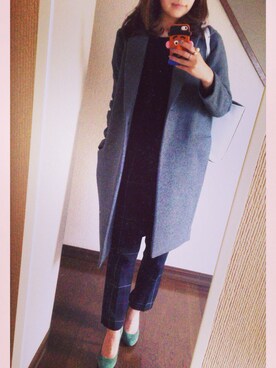 「ユナイテッドアローズ」｜「アイテム（チェスターコート）」を使った、mami.t           さん（レディース・157cm）の秋コーディネート