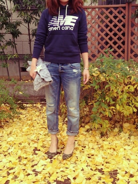 「アイテム（クラッチバッグ、グレー系）」を使った、mami.t           さん（レディース・157cm）の冬コーディネート