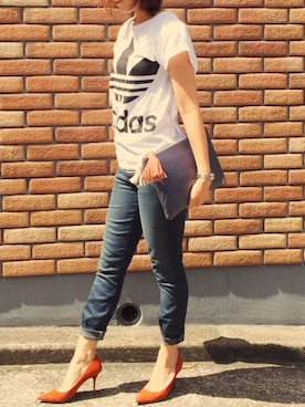 「ジミーチュウ」｜「アイテム（Tシャツ/カットソー）」を使った、mami.t           さん（レディース・157cm）の夏コーディネート