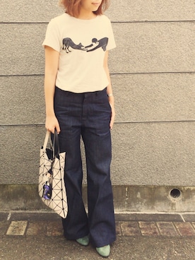 「メゾン キツネ(MAISON KITSUNE)」｜「アイテム（パンプス）」を使った、mami.t           さん（レディース・157cm）の秋コーディネート