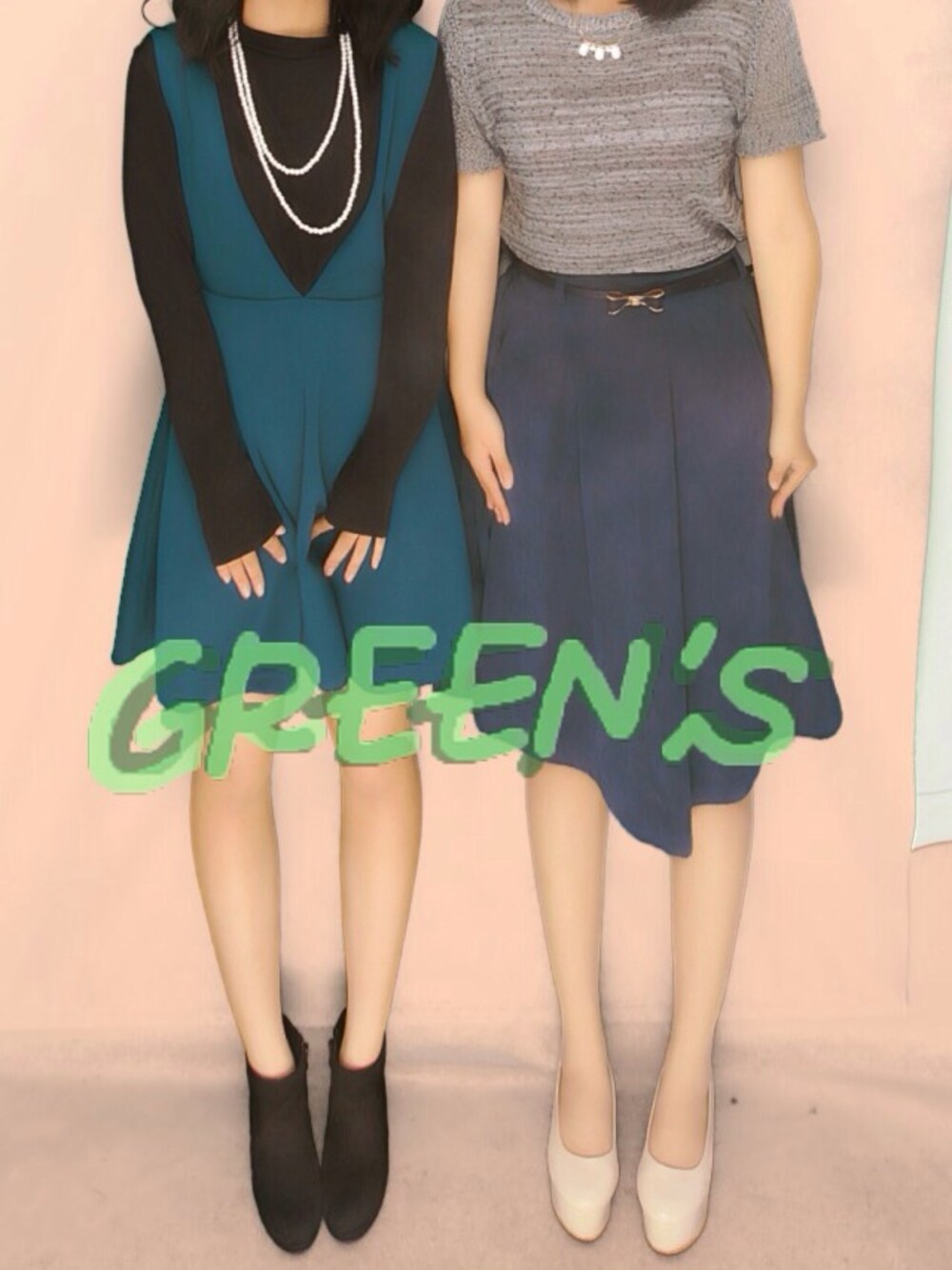 「緑、落ち着いた雰囲気を、green」｜「3rd by VANQUISHのアイテム（ワンピース、グリーン系）」を使った、愛さん（レディース・152cm）の秋コーディネートの1枚目の写真