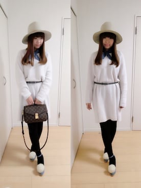 「Supreme.La.La.（シュープリームララ）のアイテム（財布/小物）」を使った、nananoさん（レディース・165cm）の冬コーディネート