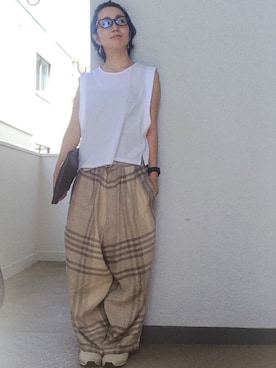 「Y's（ワイズ）のアイテム（その他パンツ）」を使った、Mariさん（レディース・150cm）の夏コーディネート