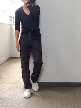 「ネイビー×ホワイト」｜Mariさん（レディース・150cm）の秋コーディネート