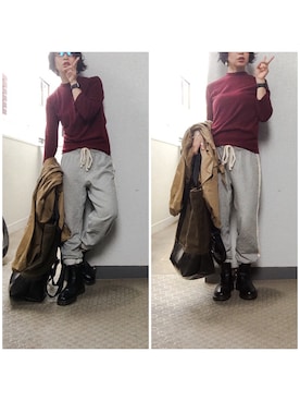 「アイテム（ミリタリージャケット）」を使った、Mariさん（レディース・150cm）の秋コーディネート