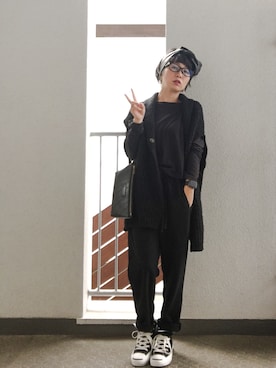 「アイテム（クラッチバッグ）」を使った、Mariさん（レディース・150cm）の秋コーディネート