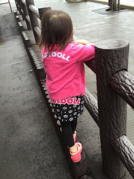 「雨の日」｜「アイテム（オールインワン・サロペット）」を使った、あおい☺︎さん（キッズ・90cm）の秋コーディネート