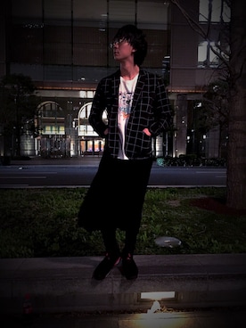 「AIR JORDAN」｜「アイテム（テーラードジャケット）」を使った、ゆーまさん（メンズ・184cm）の春コーディネート